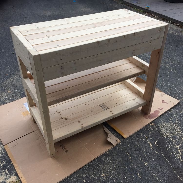 $30 Kitchen Island Made With 2x4s