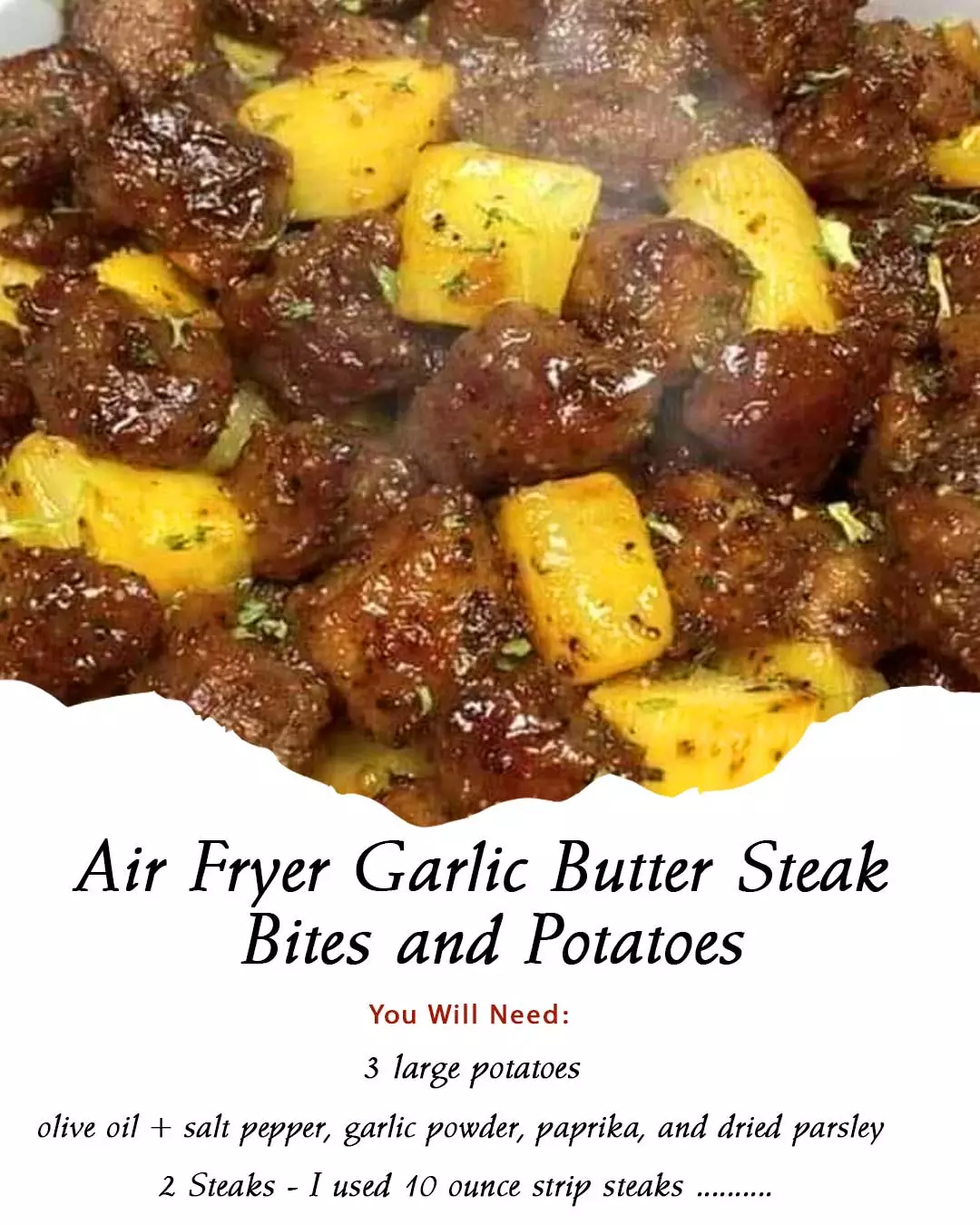 You are currently viewing Air Fryer Garlic Butter Steak Bites and Potatoes